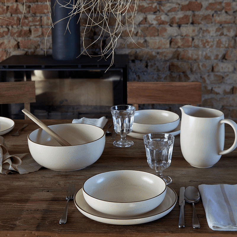 Monterosa Serving Bowl, D25cm, Cream Cocoa