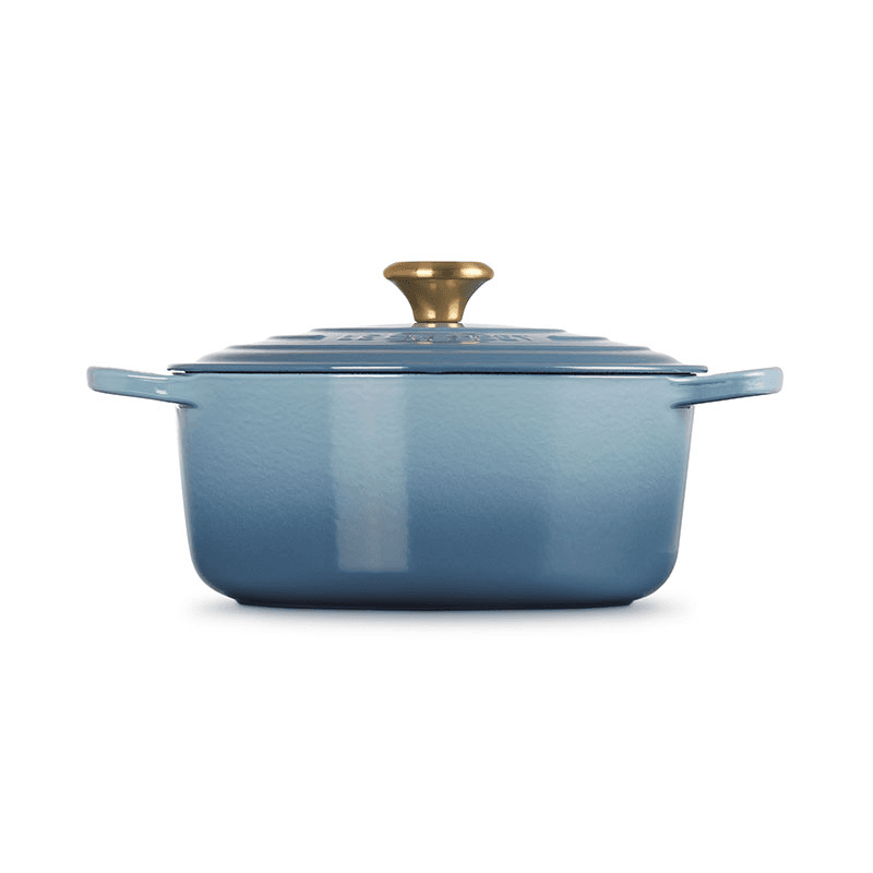 Signature Cast Iron Round Casserole Dish, 26cm, Chambray