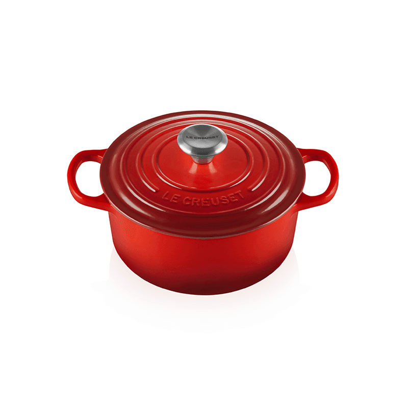 Signature Cast Iron Round casserole, 20cm - 2.4 litre, Cerise