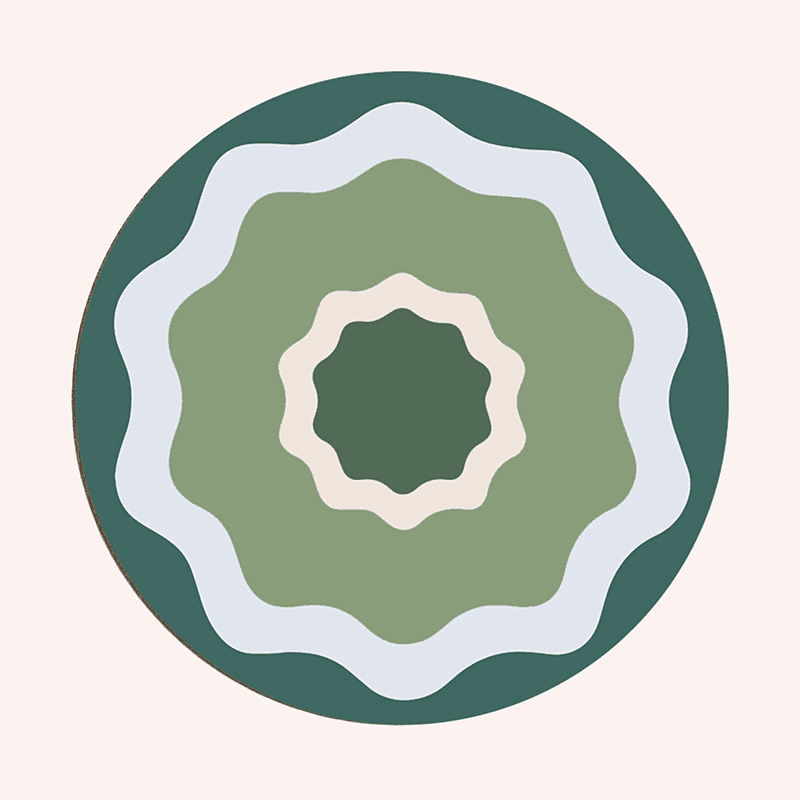 Crab Apple Set of 6 Placemats, D29cm, Green