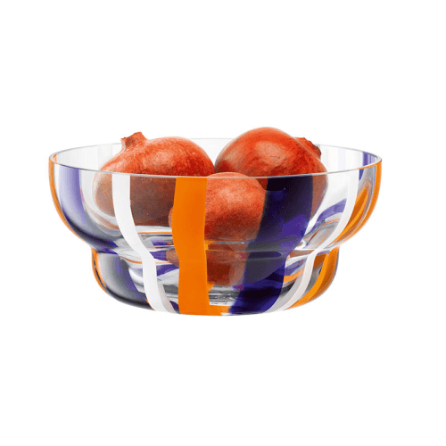 Image showing the Folk Bowl, D24cm, Blue/Orange/White product.