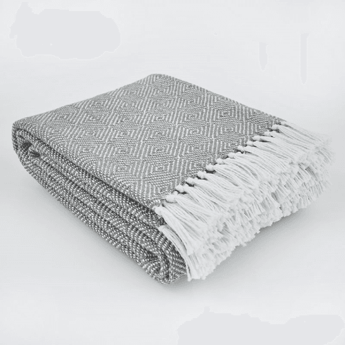 Image showing the Diamond Blanket, 250cm x 130cm, Slate Grey product.