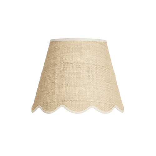 Image showing the Raffia Scallop Small Lampshade, Cream Trim product.