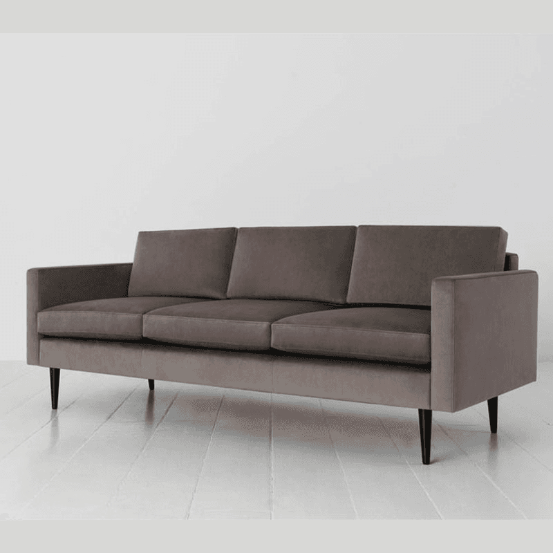Model 01 3 Seater Velvet Sofa, Elephant