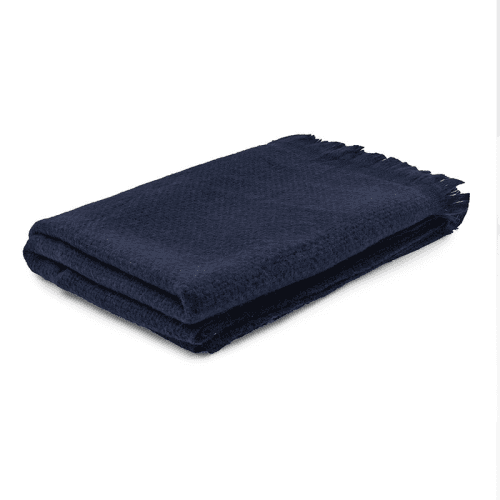Image showing the Alpaca Basketweave Throw, 130 x 180cm, Navy product.