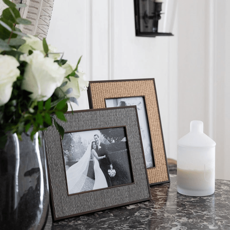 Rattan Photo Frame, 5 x 7", Almond