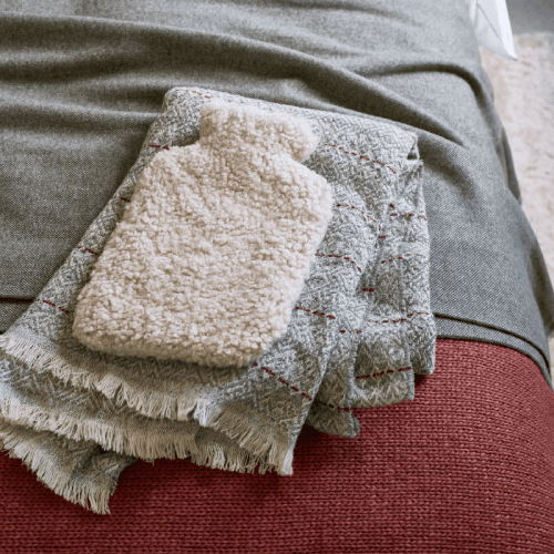 Image showing the Tussock Sheepskin Hot Water Bottle, Pearl product.