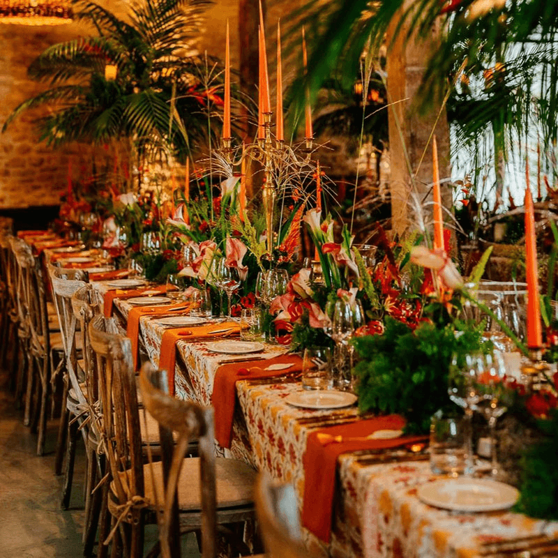 Indiana Tablecloth, 150 x 300cm, Burnt Orange
