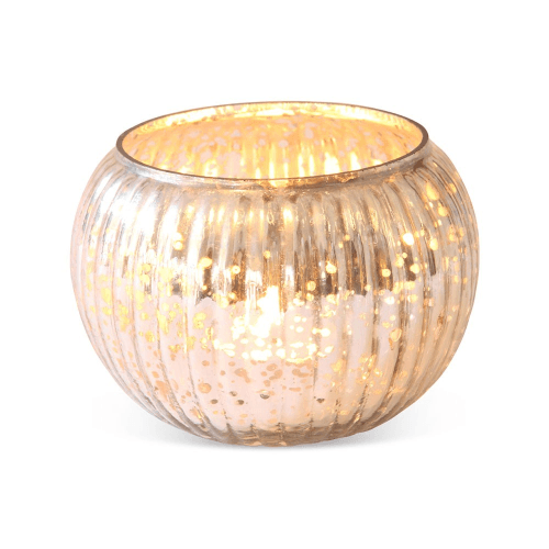 Image showing the Globe Votive - small, 6 x 9cm, gold glass product.