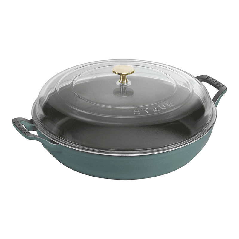 Cast Iron Braiser with Glass Lid, 30cm, Eucalyptus