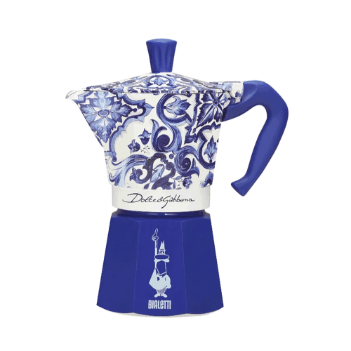 Image showing the Bialetti Moka Espresso Pot, 6 Cup Capacity, Blue product.