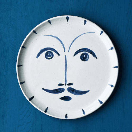 Image showing the M Moreau Wall Plate, D36cm, Blue & White product.
