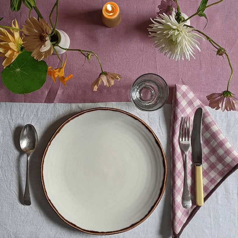 Linen Table Runner, 45 x 200cm, Raspberry