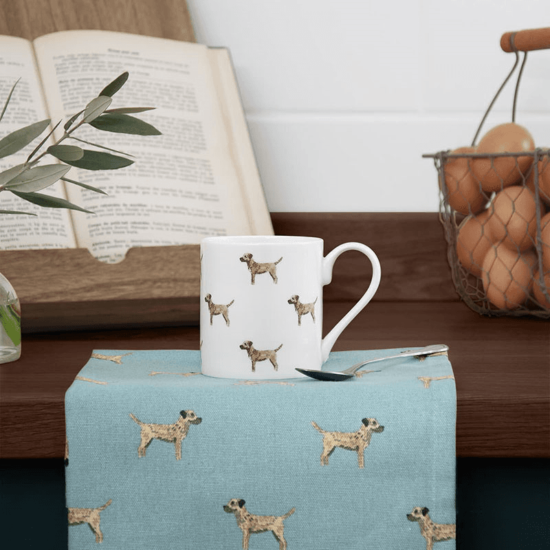 Border Terrier Large Mug, 425ml, White, Taupe, Brown