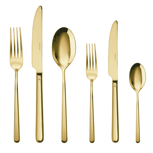 Image showing the Linear 36 Piece Cutlery Set, Gold product.