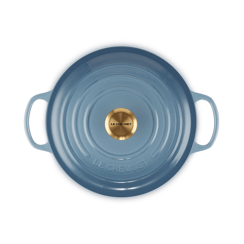 Signature Cast Iron Round Casserole Dish, 26cm, Chambray