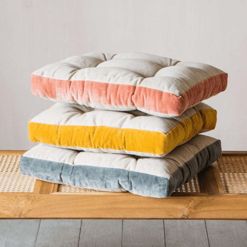Image showing the Cushioned Seat Pad, L40 x W40cm, Natural and Pink product.