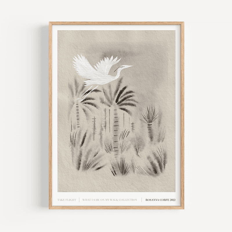 Take Flight Recycled Paper Print, A2, Grey