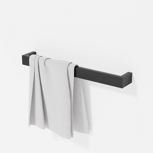 Image showing the Slimline Sinlge Towel Rail, L60cm, Dark Oak product.