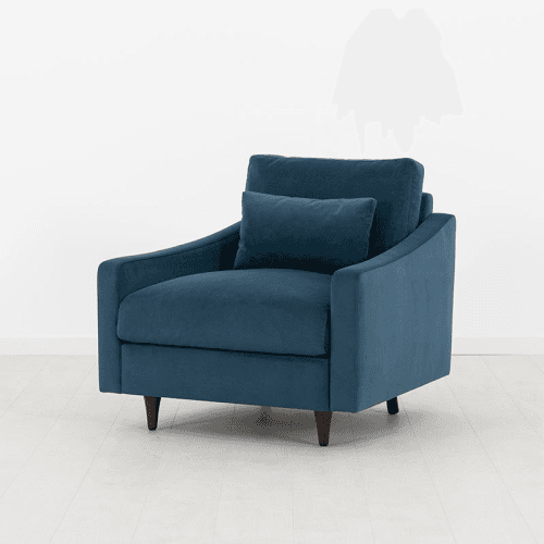 Image showing the Model 07 Velvet Armchair, Teal product.