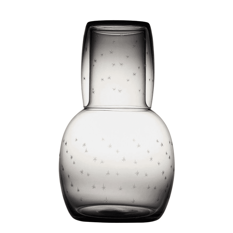 Stars Carafe Set and Glass, 1.3l, Smoky