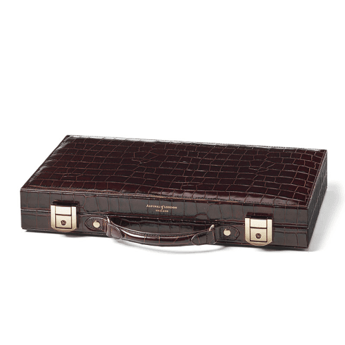 Image showing the Backgammon Set, L38 x W23cm, Amazon Brown Croc product.