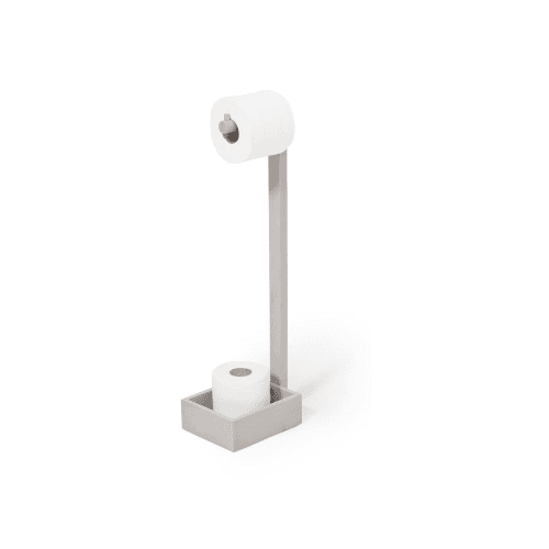 Image showing the Mezza Freestanding loo roll holder, H60 x W20 x D15cm, Oyster White product.