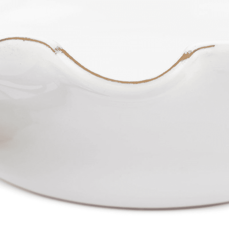 Ruffle Ceramic Bowl, Medium, White