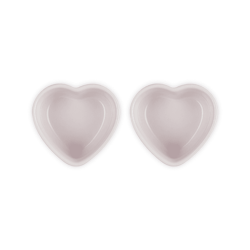 Heart Set of 2 Ramekins, Shell Pink
