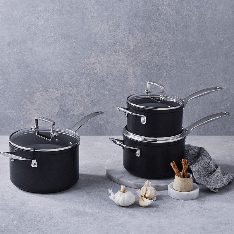 Toughened Non-Stick 3 piece saucepan set