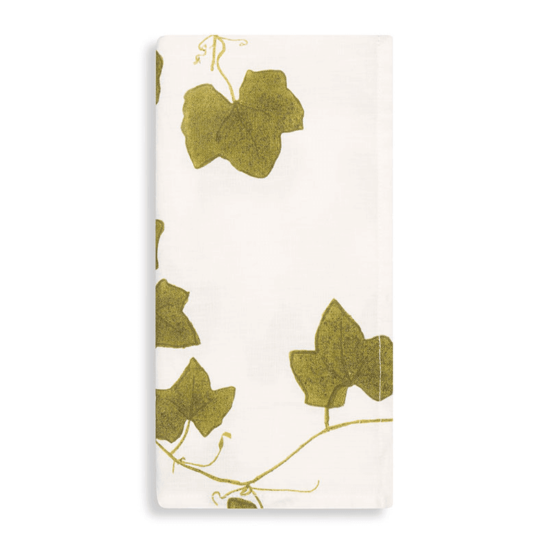 Ivy Herbarium Linen Napkin, 50 x 50cm, Green