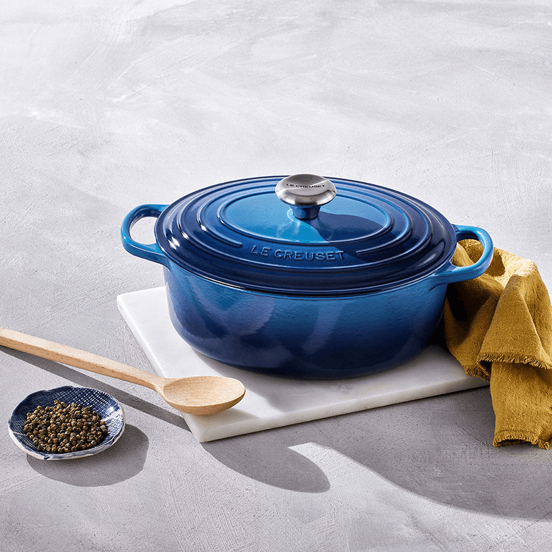 Signature Cast Iron Oval Casserole, 29cm, Azure