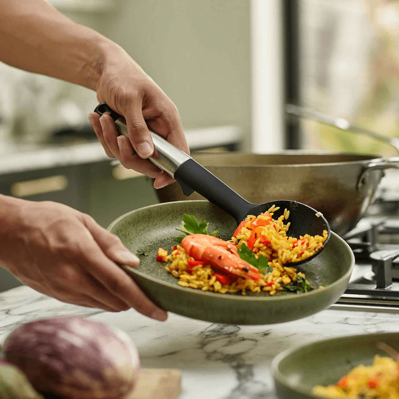 Elevate Silicone Solid Spoon, Stainless Steel
