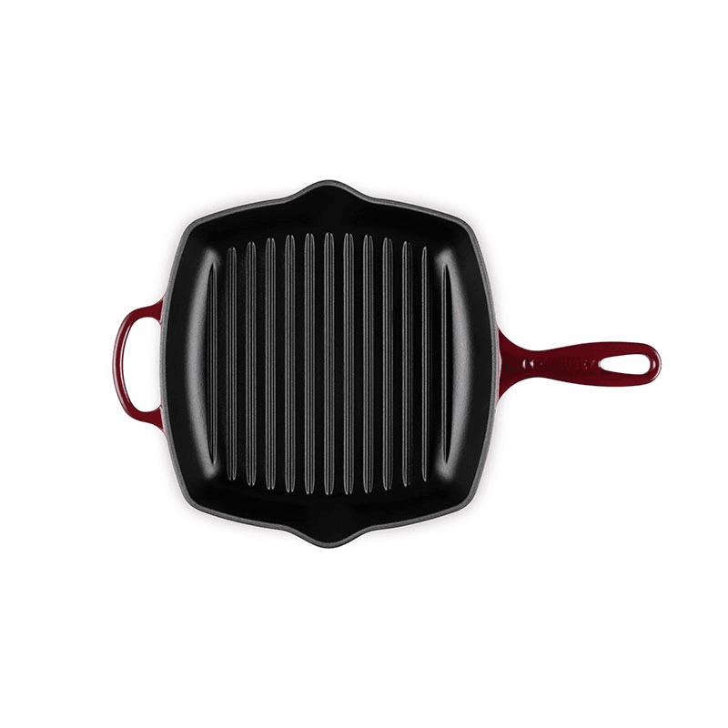 Signature Cast Iron Square Grillit, 26cm, Garnet