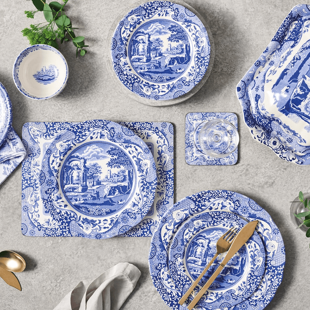 Blue Italian Set of 4 plates, 15cm