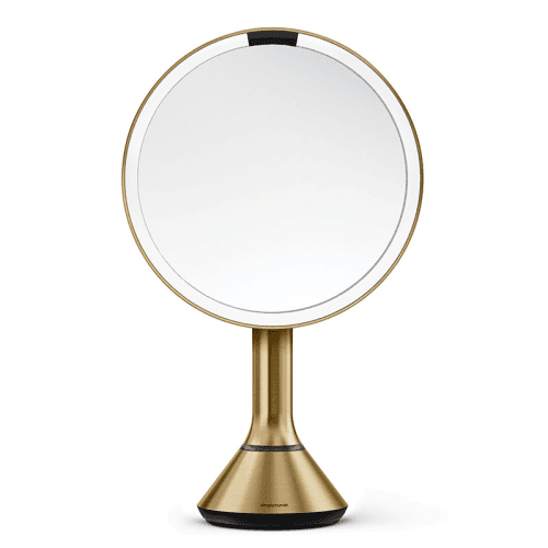Image showing the Sensor Mirror with Touch-Control Brightness, D20cm, Brass Stainless Steel product.