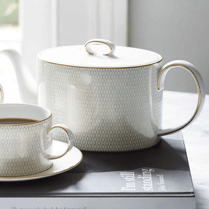 Gio Gold Teapot, 1L, Gold/White