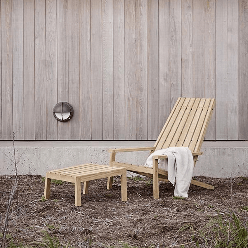 Between Lines Deck Chair, Teak