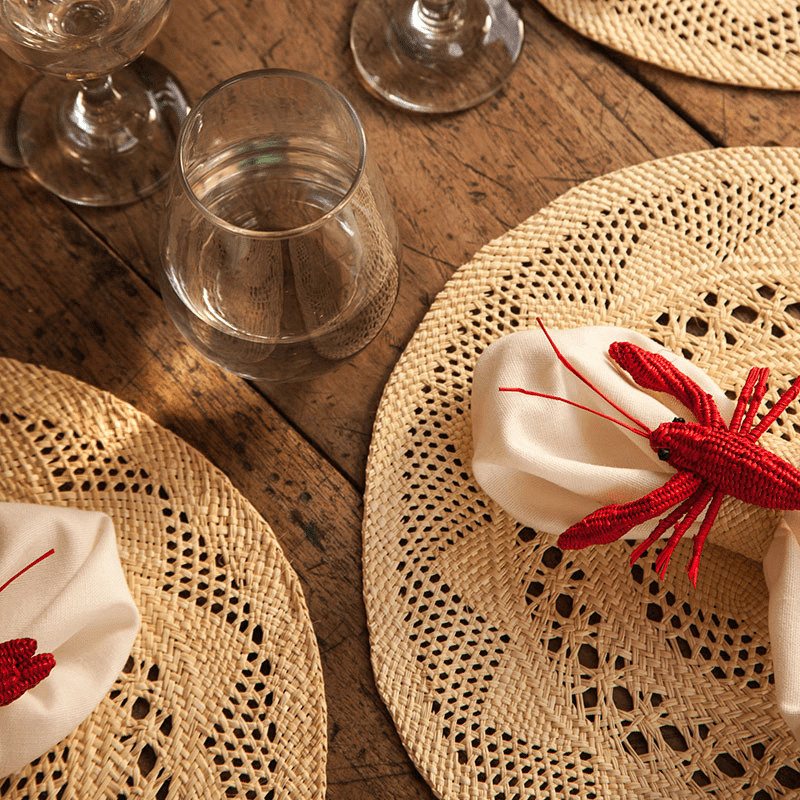 Classic Set of 2 Open Weave Placemats, D30cm, Natural