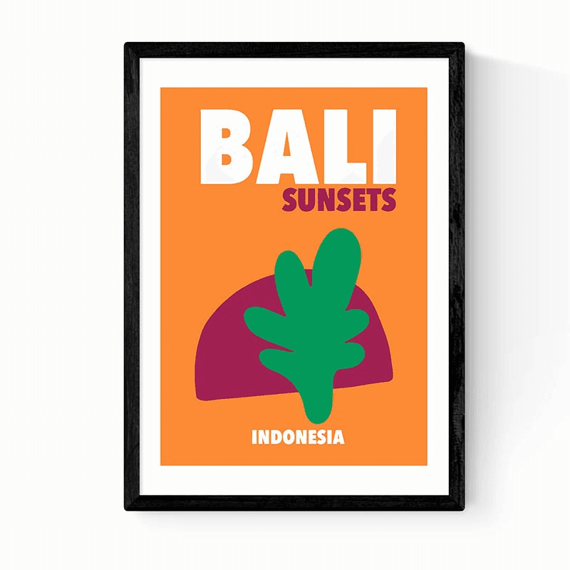 Mother & Sun Studio Bali Sunsets Print, Orange