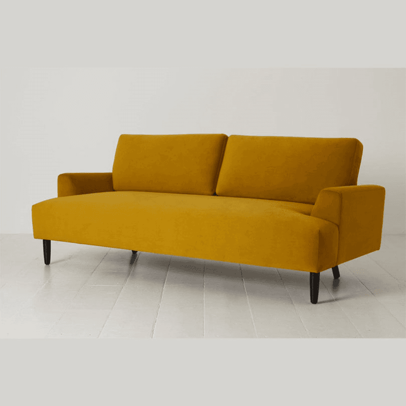 Model 05 3 Seater Velvet Sofa, Mustard