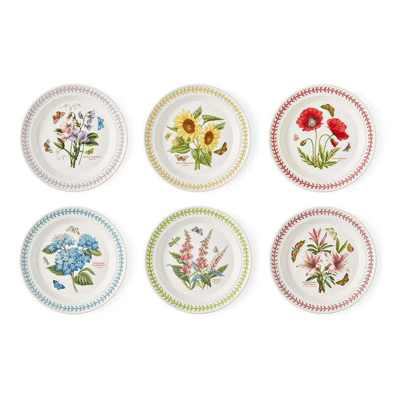 Botanic Garden Meadow Set of 6 Dinner Plates, D26cm, Multi