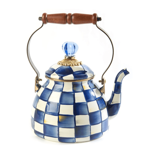 Image showing the Royal Check Tea kettle, 2.3L, Blue & White product.