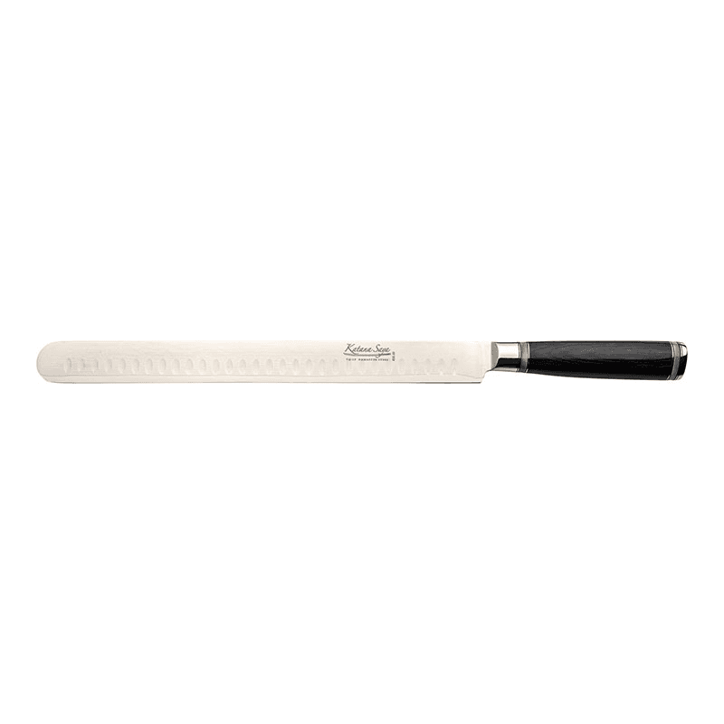 Katana Saya Pakkawood Ham Slicer, 30cm Damascus Blade