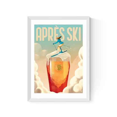 Image showing the Mark Harrison Apres Ski II Print, A2, White Frame product.