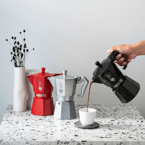Image showing the Bialetti Moka Espresso Pot, 6 Cup Capacity, Black product.