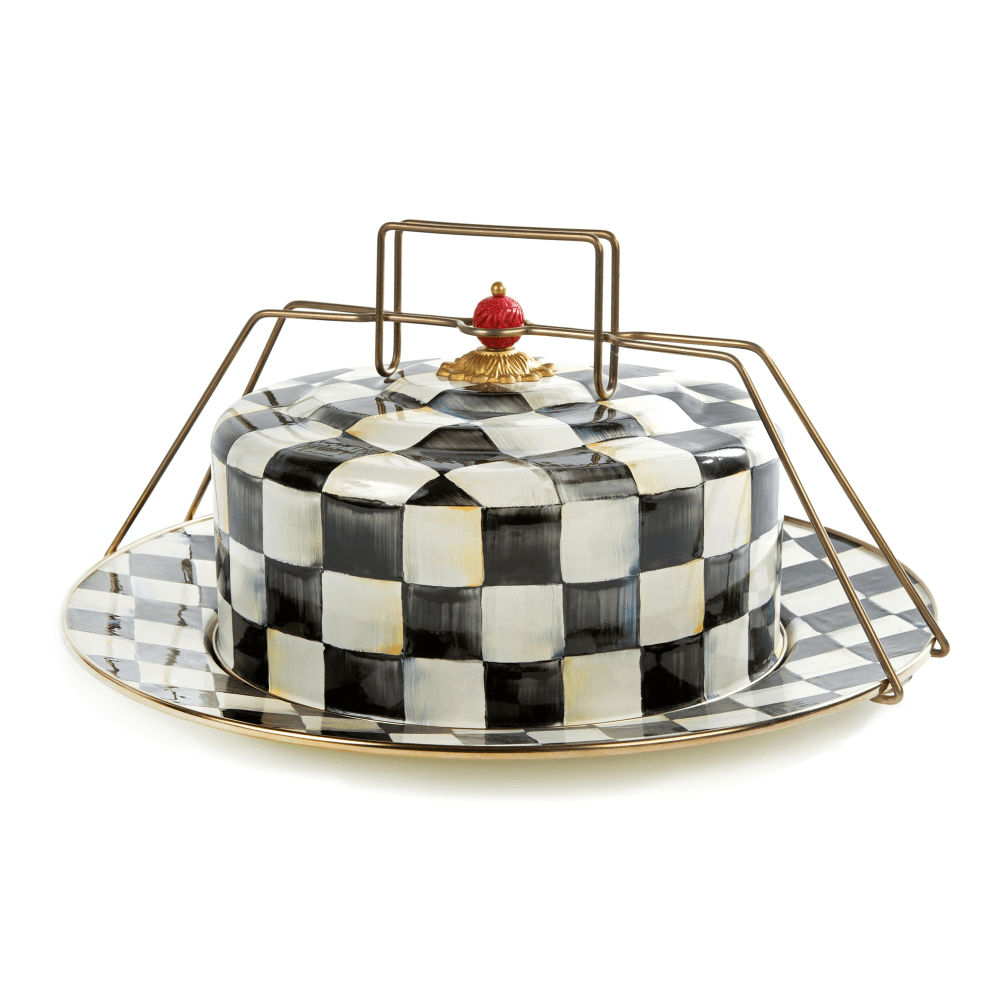 Courtly Check Cake carrier, 41 x 18cm, Enamel