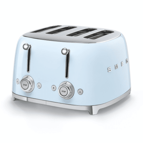Image showing the 50's Retro 4 slice toaster - 4 slot, Pastel Blue product.