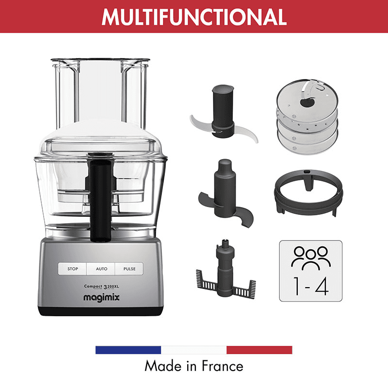 3200 XL Food processor - 18371, 650W - 2.6 litre, Satin
