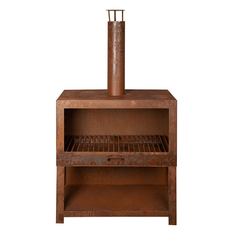 Outdoor Heater and Wood Store, H76.5cm, Rust